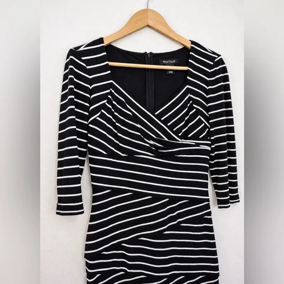 White House Black Market Striped Body-con Cocktail Dress, Size 6 - Picture 4 of 8